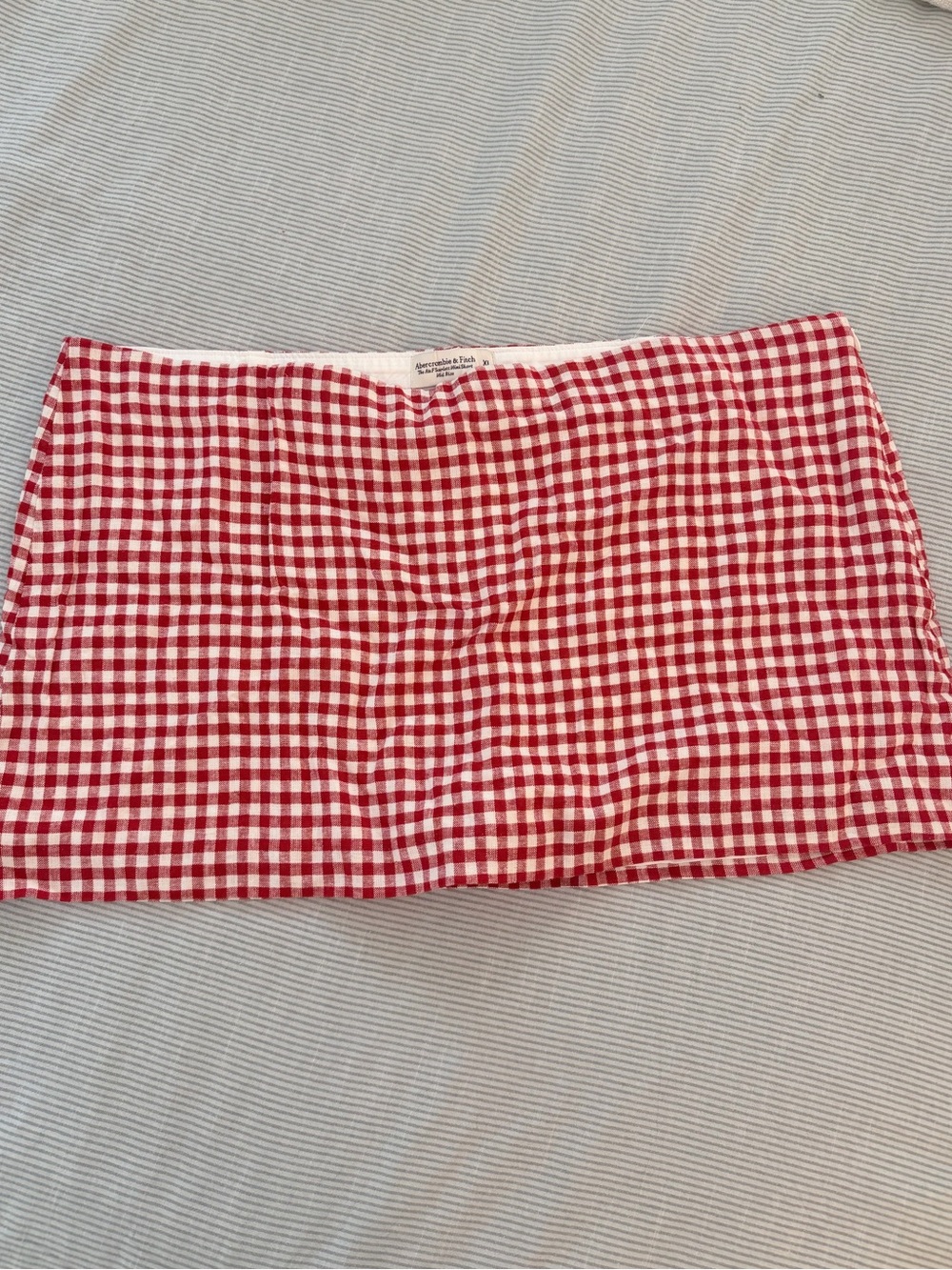 Abercrombie Red Gingham Mini Skort